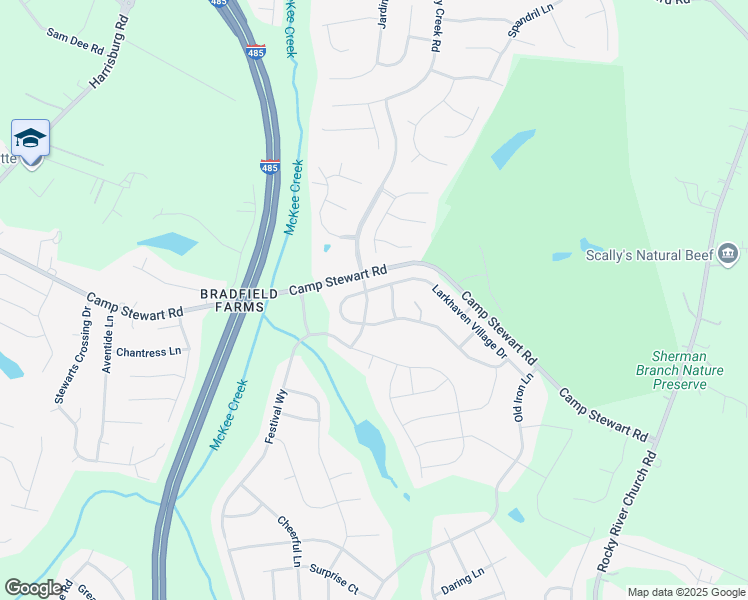 map of restaurants, bars, coffee shops, grocery stores, and more near 12314 Hamilton Jones Drive in Charlotte