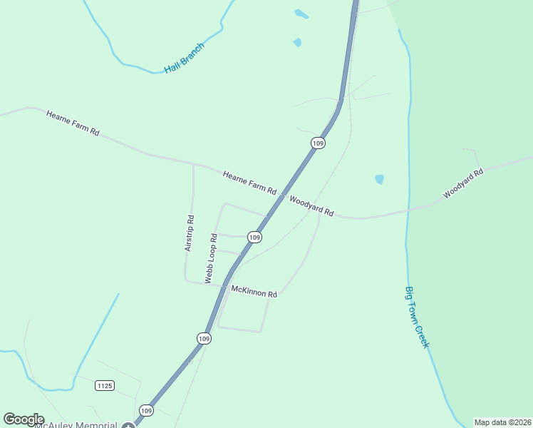 map of restaurants, bars, coffee shops, grocery stores, and more near 2479 North Carolina 109 in Mount Gilead