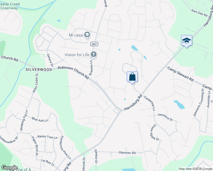 map of restaurants, bars, coffee shops, grocery stores, and more near 4204 Jones Creek Lane in Charlotte