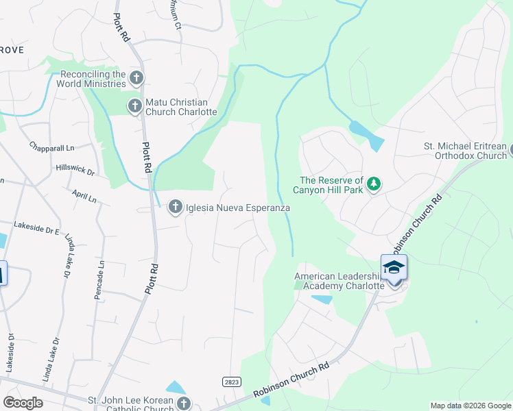 map of restaurants, bars, coffee shops, grocery stores, and more near 7948 Travers Run Drive in Charlotte
