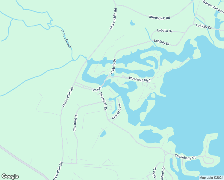 map of restaurants, bars, coffee shops, grocery stores, and more near 114 Mallard Cove in Vass