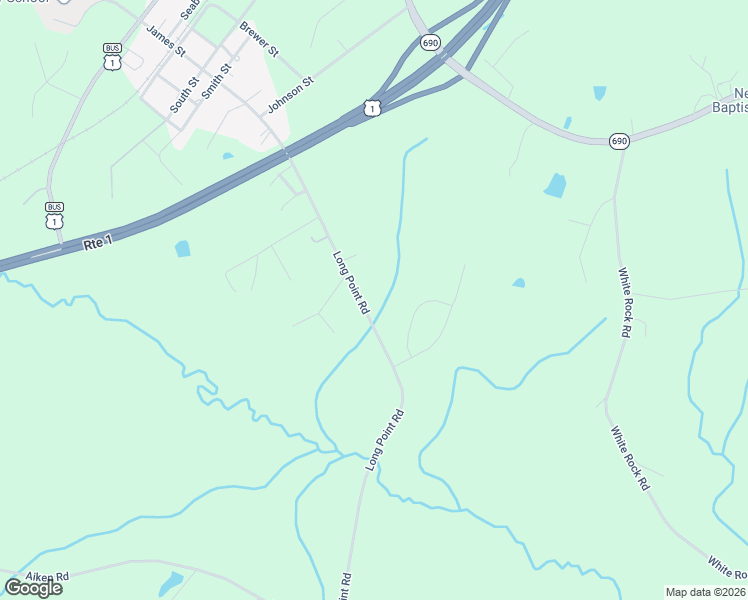 map of restaurants, bars, coffee shops, grocery stores, and more near 620 Long Point Road in Vass