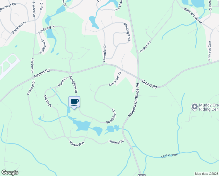map of restaurants, bars, coffee shops, grocery stores, and more near 78 Sandpiper Drive in Whispering Pines