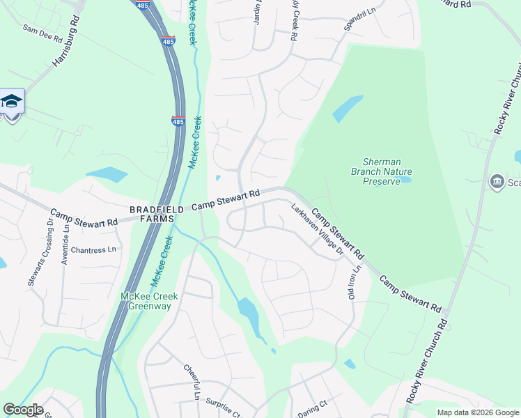 map of restaurants, bars, coffee shops, grocery stores, and more near 12505 Leaning Pine Lane in Charlotte