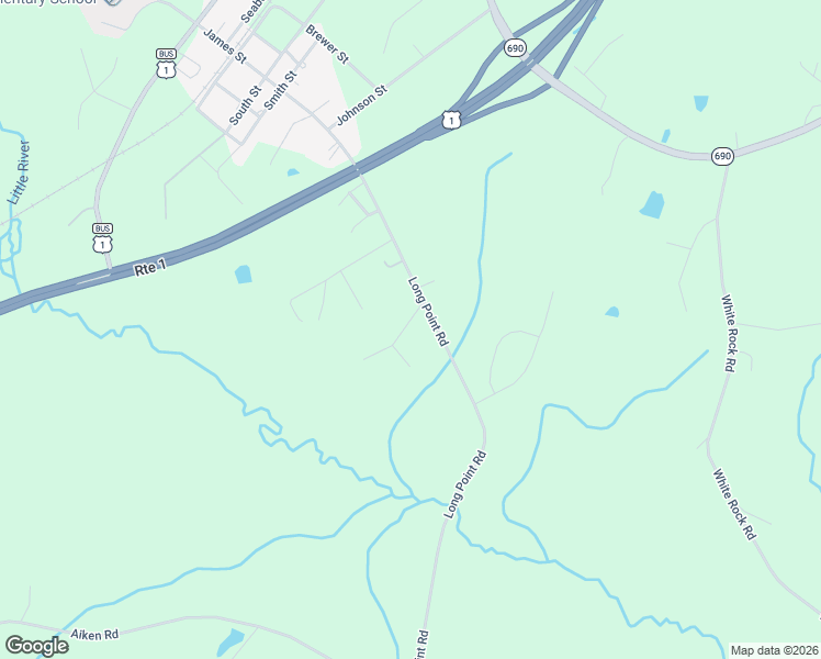 map of restaurants, bars, coffee shops, grocery stores, and more near 205 Forester Drive in Vass