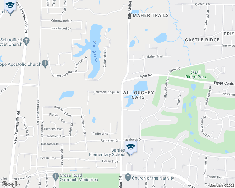 map of restaurants, bars, coffee shops, grocery stores, and more near 5927 Peterson Ridge Lane in Memphis