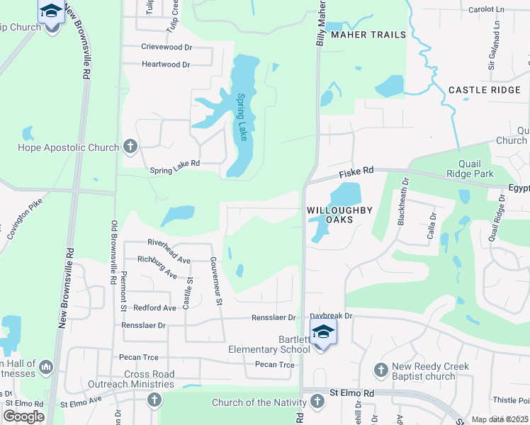 map of restaurants, bars, coffee shops, grocery stores, and more near 5877 Peterson Ridge Lane in Memphis