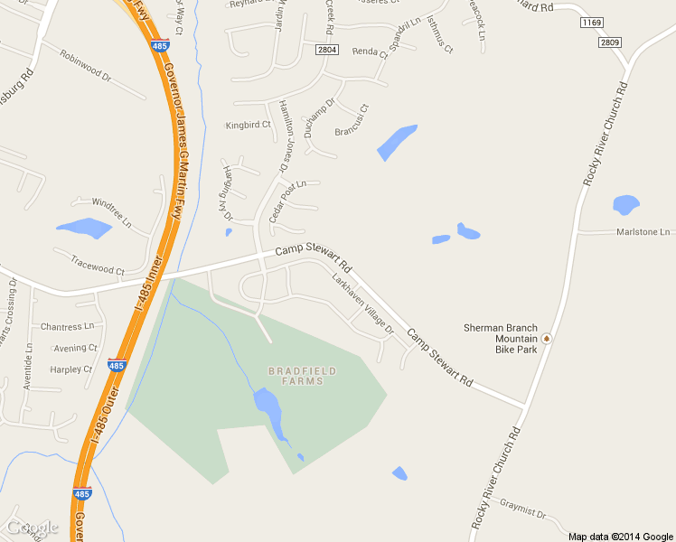 map of restaurants, bars, coffee shops, grocery stores, and more near 3832 Larkhaven Village Drive in Charlotte