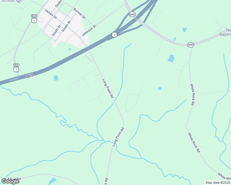 map of restaurants, bars, coffee shops, grocery stores, and more near 581 Long Point Road in Vass