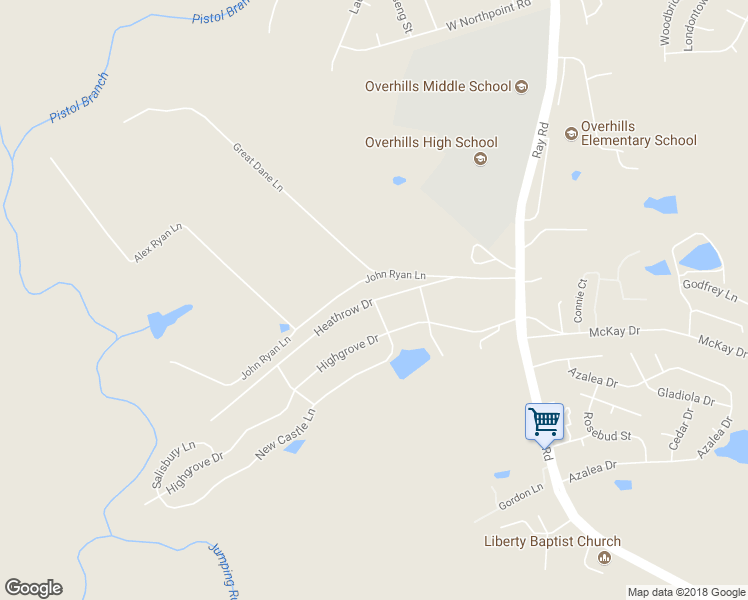 map of restaurants, bars, coffee shops, grocery stores, and more near 311 Heathrow Drive in Spring Lake