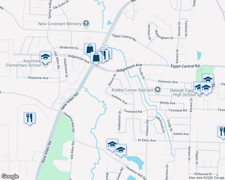 map of restaurants, bars, coffee shops, grocery stores, and more near 4225 Nam Ni Drive in Memphis