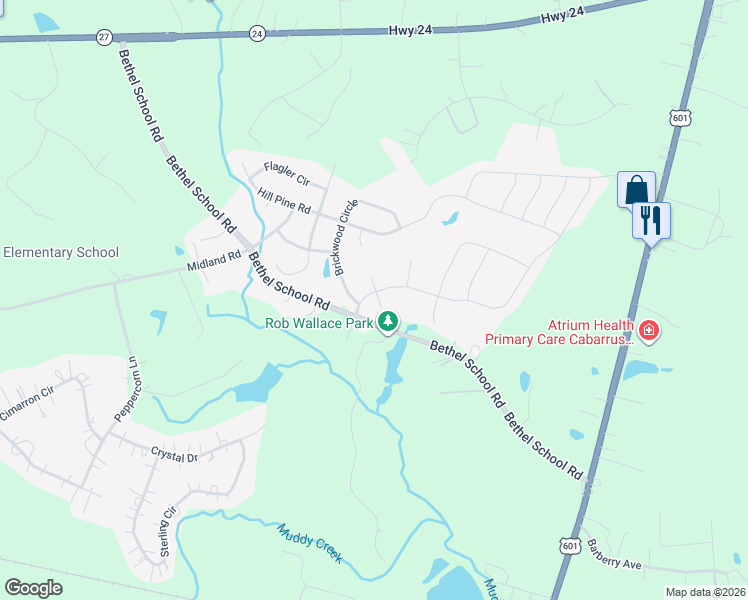 map of restaurants, bars, coffee shops, grocery stores, and more near 12865 Brandenburg Lane in Midland