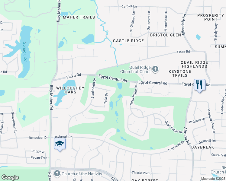 map of restaurants, bars, coffee shops, grocery stores, and more near 6210 Dana Cheryl Lane in Bartlett