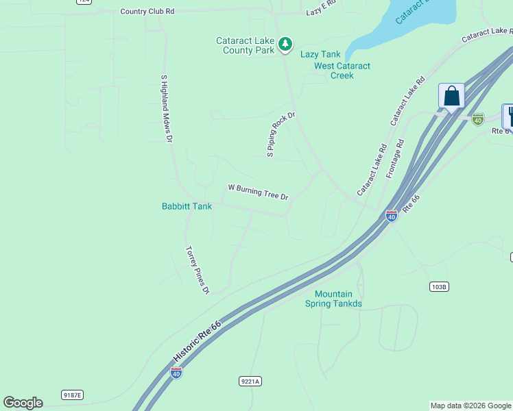 map of restaurants, bars, coffee shops, grocery stores, and more near 2831 West Burning Tree Drive in Williams