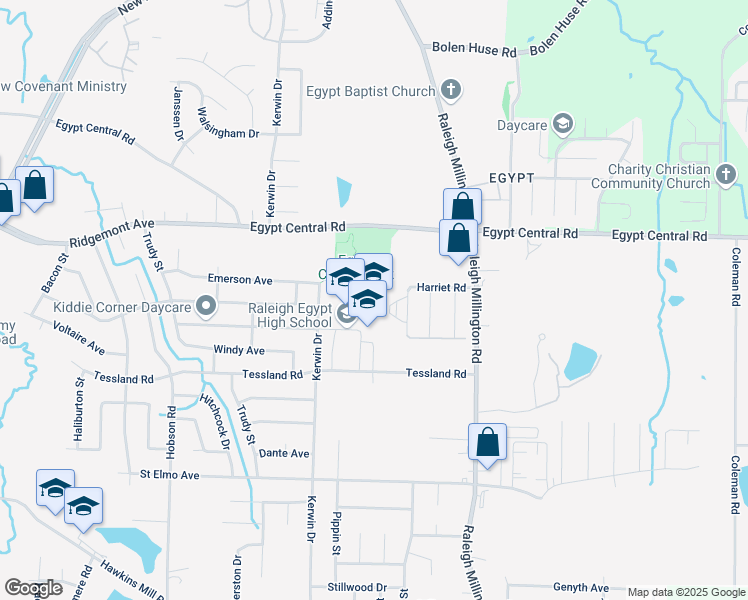 map of restaurants, bars, coffee shops, grocery stores, and more near 4215 Alice Ann Drive in Memphis