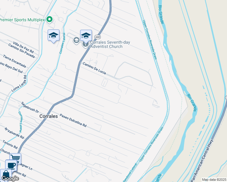map of restaurants, bars, coffee shops, grocery stores, and more near 344 Manierre Road in Corrales