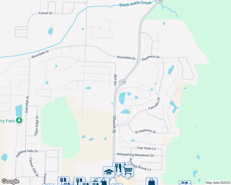map of restaurants, bars, coffee shops, grocery stores, and more near 14696 Tennessee 194 in Oakland