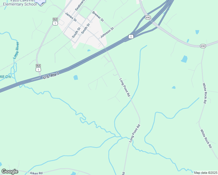 map of restaurants, bars, coffee shops, grocery stores, and more near 455 Rollins Road in Vass