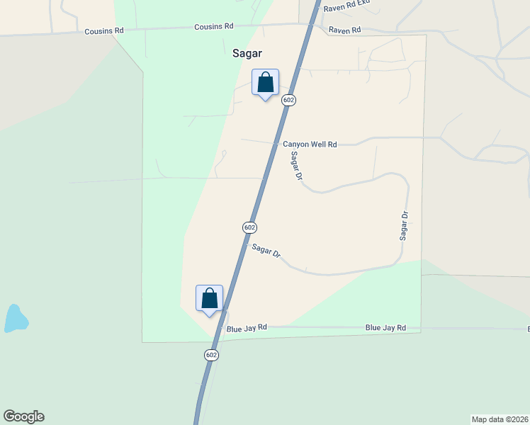 map of restaurants, bars, coffee shops, grocery stores, and more near Highway 602 in Vanderwagen