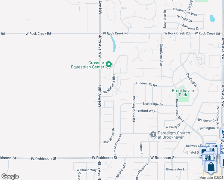 map of restaurants, bars, coffee shops, grocery stores, and more near 1899 Saddleback Boulevard in Norman