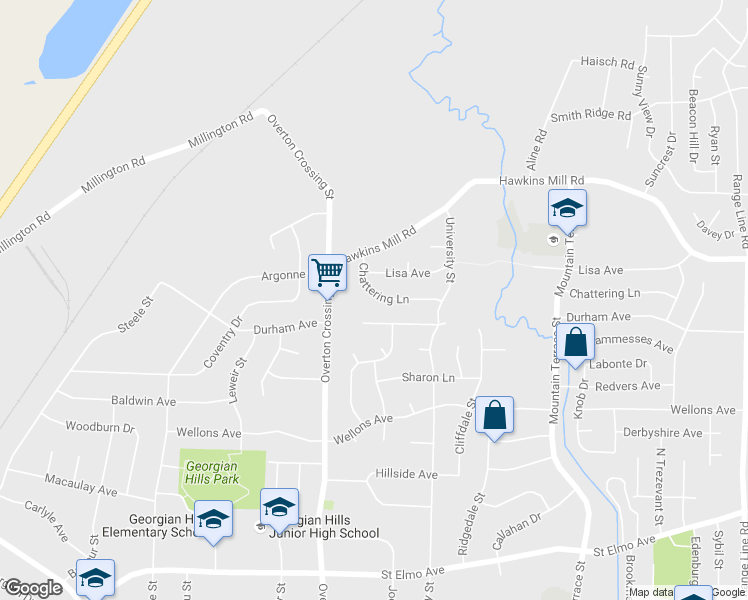 map of restaurants, bars, coffee shops, grocery stores, and more near 2178 Chattering Lane in Memphis