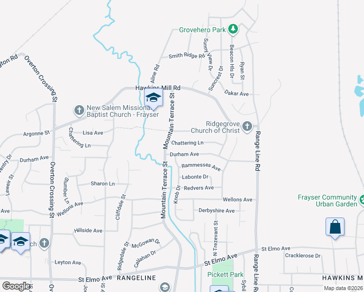 map of restaurants, bars, coffee shops, grocery stores, and more near 2451 Chattering Lane in Memphis