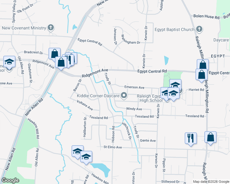 map of restaurants, bars, coffee shops, grocery stores, and more near 3748 Kipling Avenue in Memphis