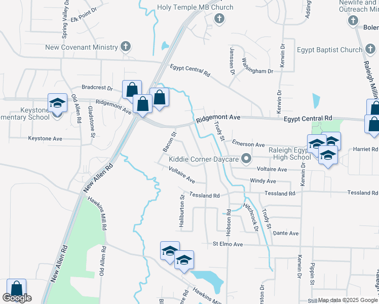 map of restaurants, bars, coffee shops, grocery stores, and more near 4214 Nam Ni Drive in Memphis
