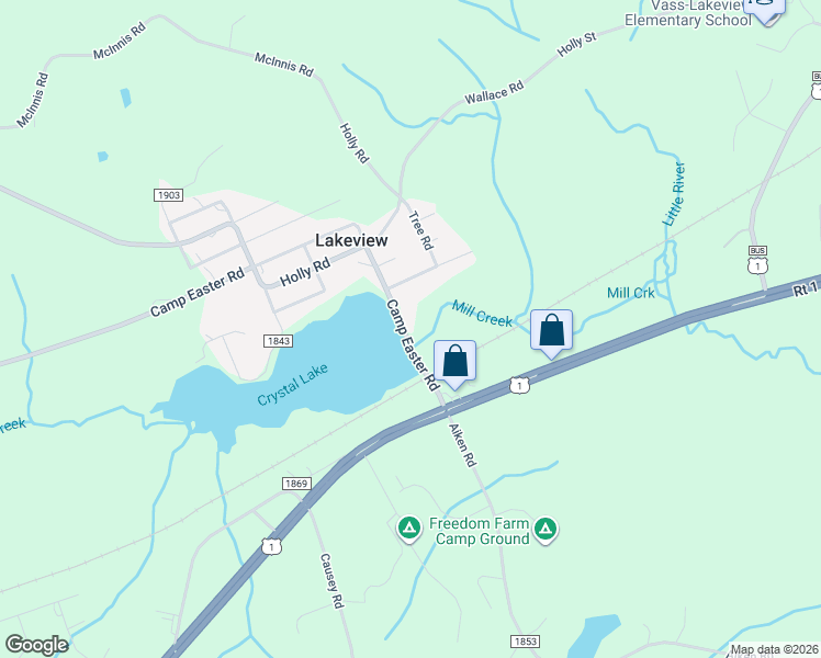 map of restaurants, bars, coffee shops, grocery stores, and more near 202 Camp Easter Road in Lakeview