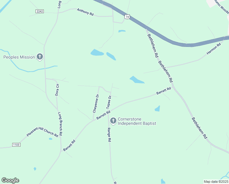 map of restaurants, bars, coffee shops, grocery stores, and more near 118 Tepee Drive in Kings Mountain