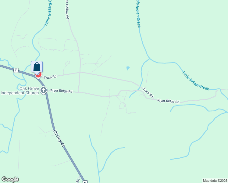 map of restaurants, bars, coffee shops, grocery stores, and more near 621 Pryor Ridge Rd in Tracy City