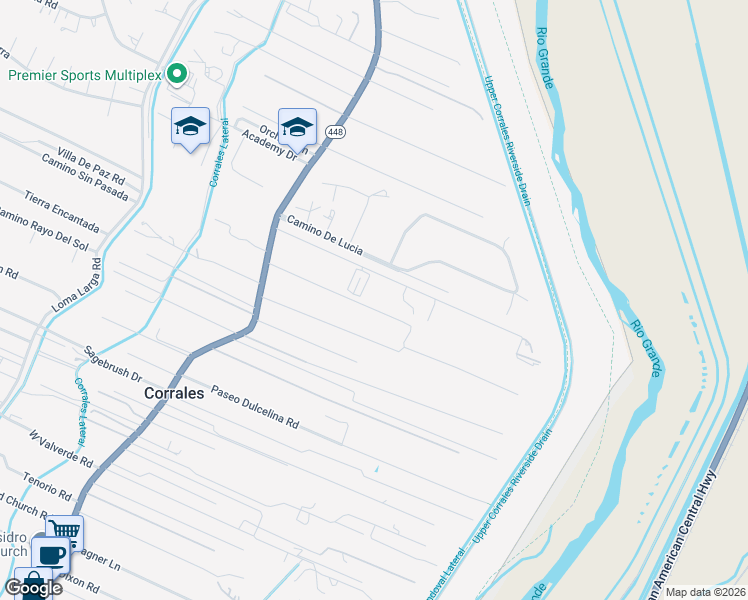 map of restaurants, bars, coffee shops, grocery stores, and more near 344 Manierre Road in Corrales