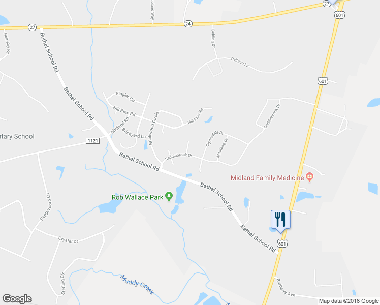 map of restaurants, bars, coffee shops, grocery stores, and more near 12855 Connemara Court in Midland