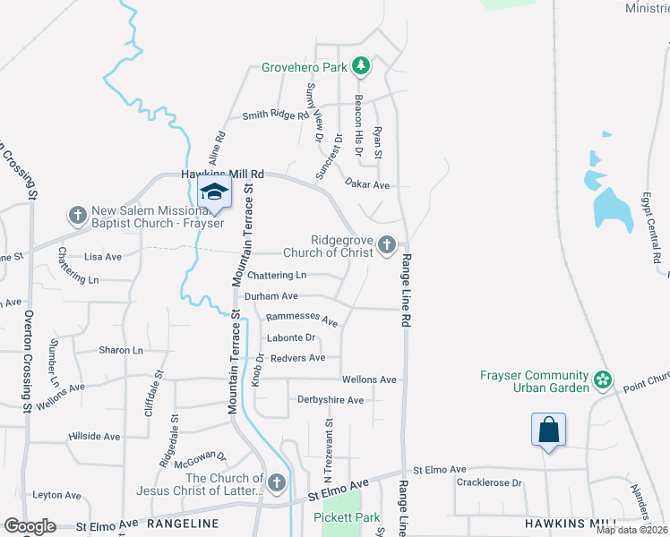 map of restaurants, bars, coffee shops, grocery stores, and more near 2535 Chattering Lane in Memphis