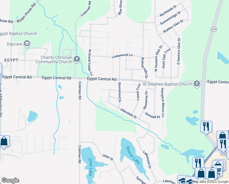 map of restaurants, bars, coffee shops, grocery stores, and more near 4613 Sun Ridge Drive in Memphis