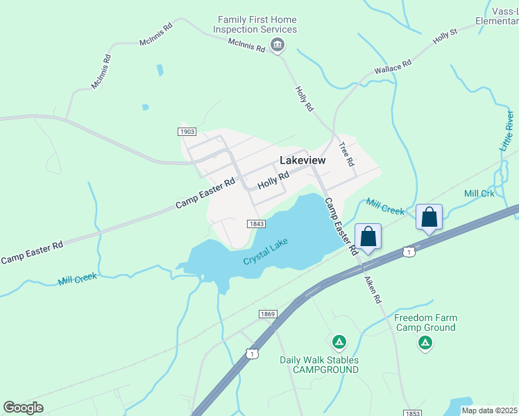map of restaurants, bars, coffee shops, grocery stores, and more near 215 Matthews Road in Lakeview