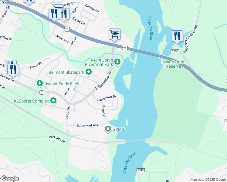 map of restaurants, bars, coffee shops, grocery stores, and more near 37 Linestowe Drive in Belmont