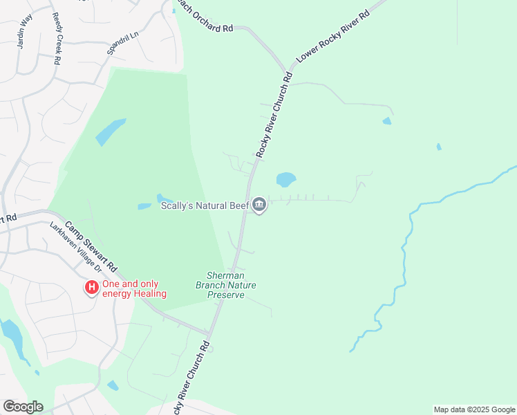 map of restaurants, bars, coffee shops, grocery stores, and more near 12720 Rocky River Church Road in Charlotte