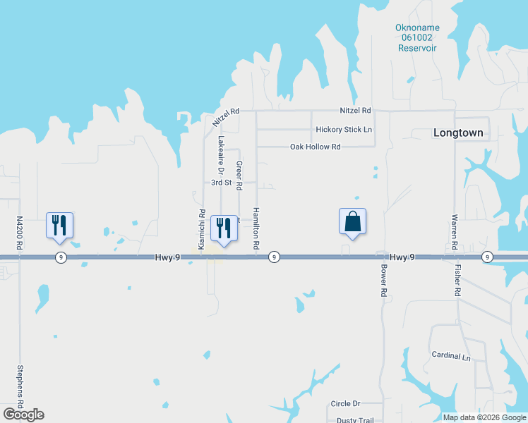 map of restaurants, bars, coffee shops, grocery stores, and more near 1 Greer Road in Eufaula