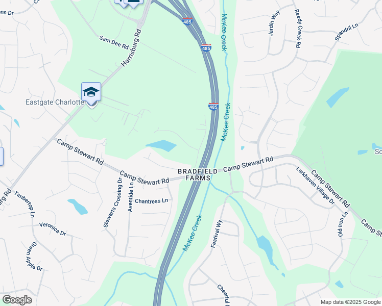 map of restaurants, bars, coffee shops, grocery stores, and more near 10111 Windtree Lane in Charlotte