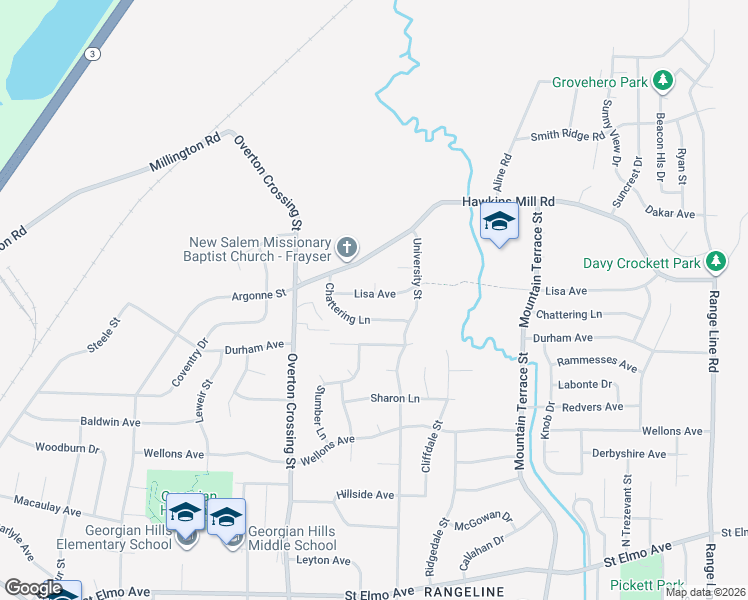 map of restaurants, bars, coffee shops, grocery stores, and more near 2222 Chattering Lane in Memphis