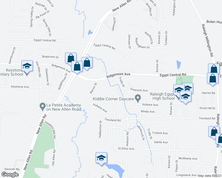 map of restaurants, bars, coffee shops, grocery stores, and more near 4236 Windermere Road in Memphis