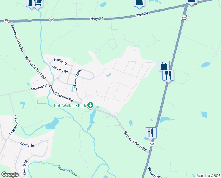 map of restaurants, bars, coffee shops, grocery stores, and more near 12851 Clydesdale Drive in Midland