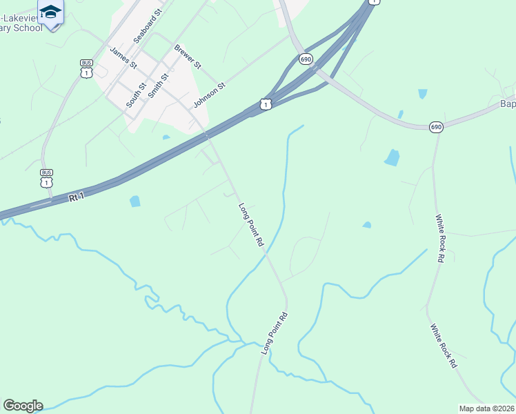 map of restaurants, bars, coffee shops, grocery stores, and more near 567 Long Point Road in Vass