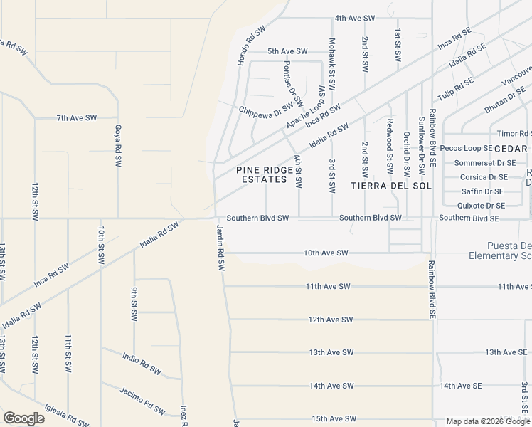 map of restaurants, bars, coffee shops, grocery stores, and more near 846 5th Street Southwest in Rio Rancho