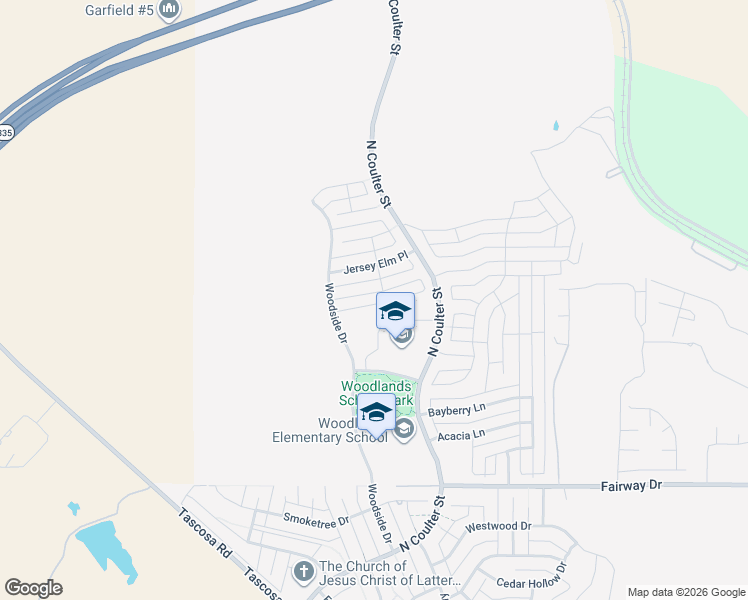 map of restaurants, bars, coffee shops, grocery stores, and more near 6900 Silverbell Lane in Amarillo