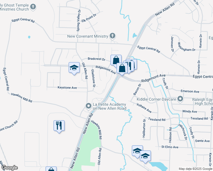map of restaurants, bars, coffee shops, grocery stores, and more near 4278 Merlcrest Cove in Memphis