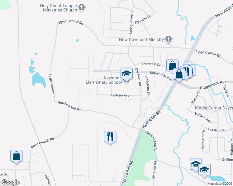 map of restaurants, bars, coffee shops, grocery stores, and more near 4276 Davidcrest Drive in Memphis
