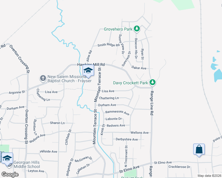 map of restaurants, bars, coffee shops, grocery stores, and more near 2502 Lisa Avenue in Memphis
