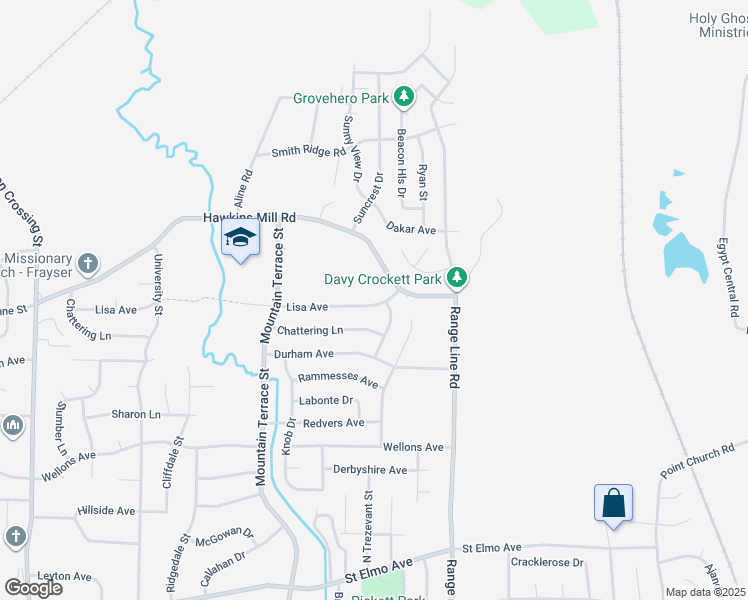 map of restaurants, bars, coffee shops, grocery stores, and more near 2544 Lisa Avenue in Memphis